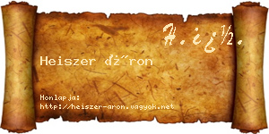 Heiszer Áron névjegykártya