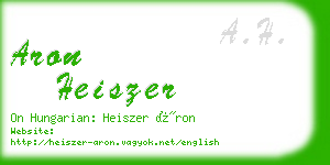 aron heiszer business card